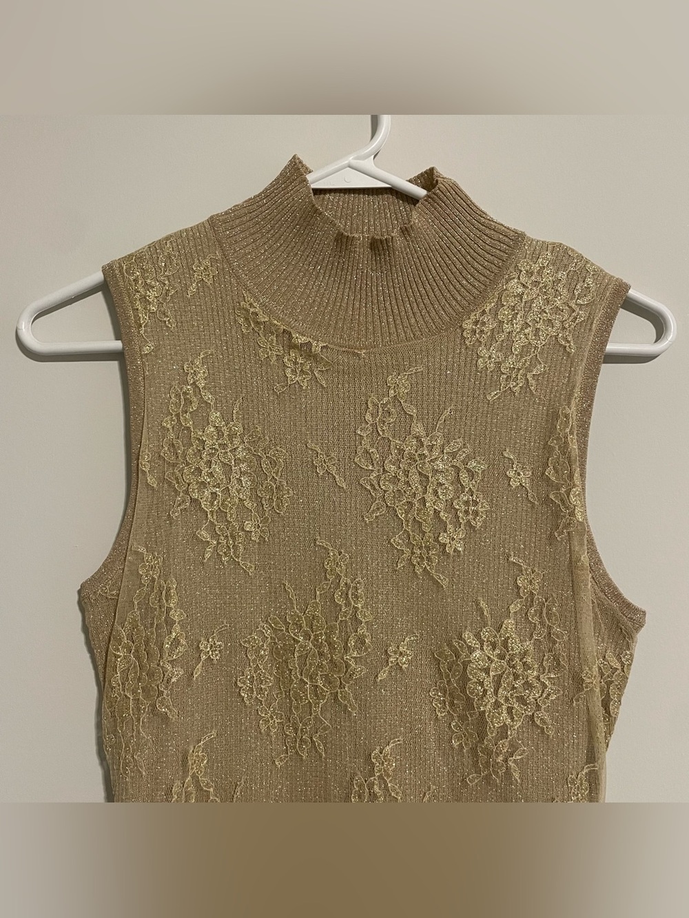 Y2K Mystical Fairy Metallic Mesh Fitted Tank Cache Size M Women’s Top